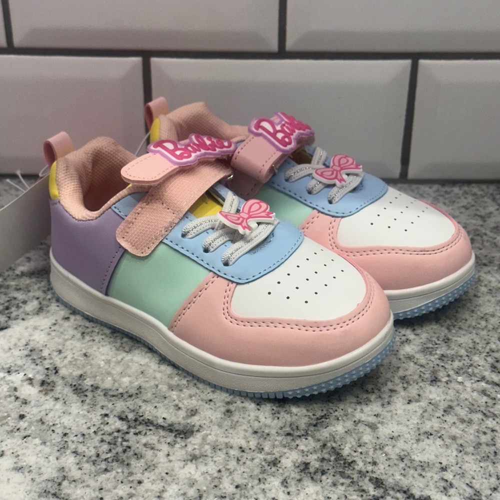 Barbie Kids Toddler 9 Sneakers Multicolor Colorblock Bow Strap Barbiecore